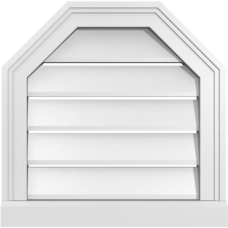 Ekena Millwork Octagonal Top Surface Mount PVC Gable Vent w/ 2"W x 2"P Brickmould Sill Frame, 18"W x 18"H GVPOT18X1803SF